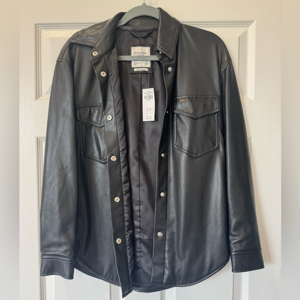 Abercrombie & Fitch Black Vegan Leather Jacket
